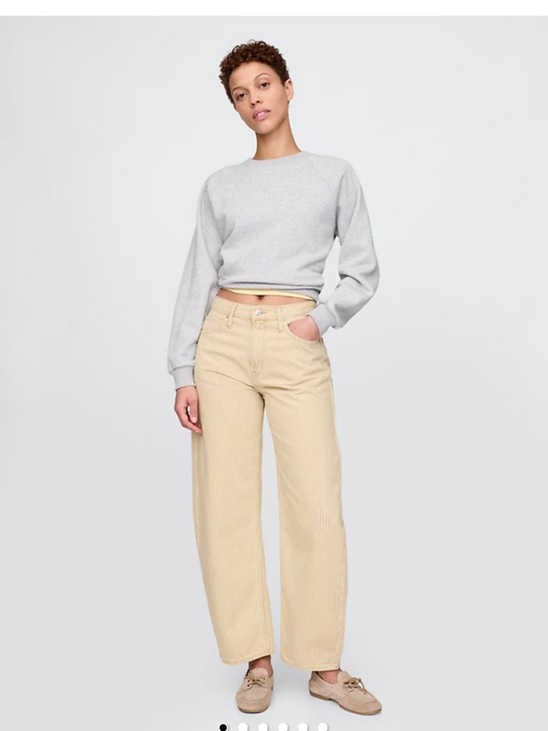 Wide-Leg Barrel Nwot Never Worn Corduroy Jeans In Beige 30 Tall